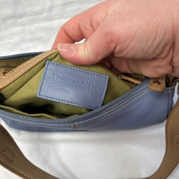 Retro St. Johns Bay Genuine Leather Small y2k Shoulder Bag With Zip Pocket - Picture 4 of 14